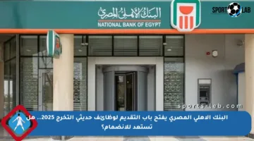 البنك الأهلي المصري يفتح باب التقديم لوظائف حديثي التخرج 2025.. هل تستعد للانضمام؟